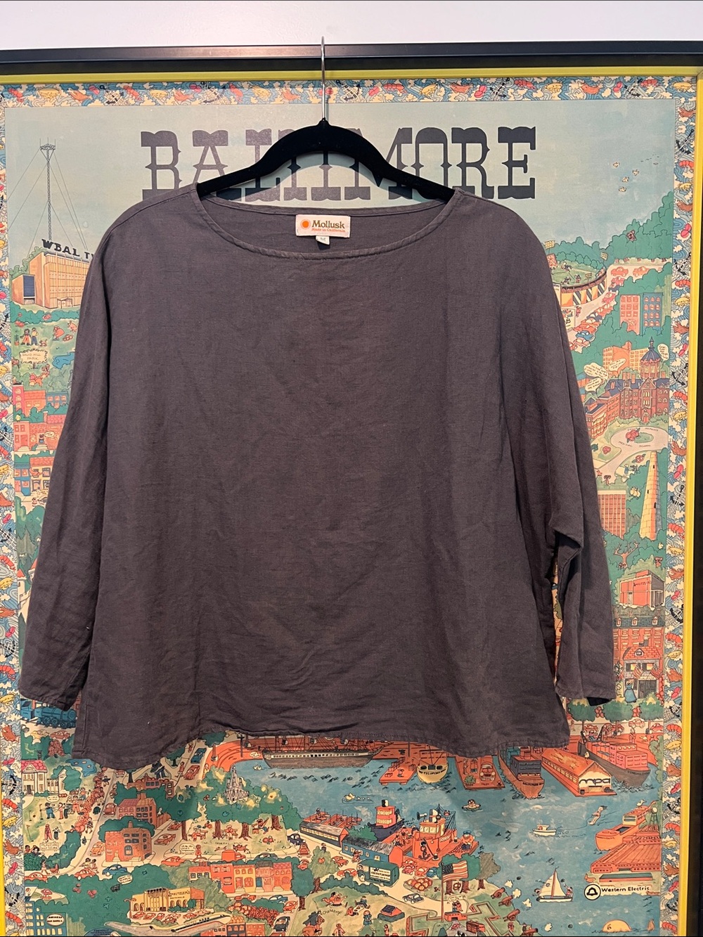Mollusk Women's Slate Linen Top